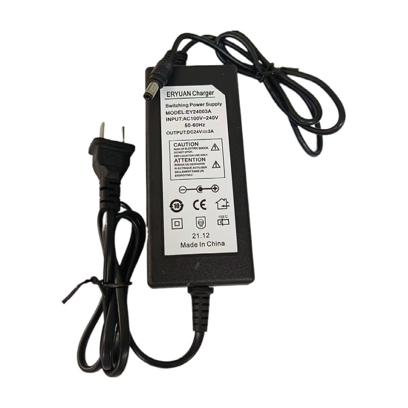 LiFePO4 punjač za baterije, višenaponska kompatibilnost (12.6V/16.8V/21V), ulaz 110-240V AC, izlaz DC21V 3A, ROHS certifikat