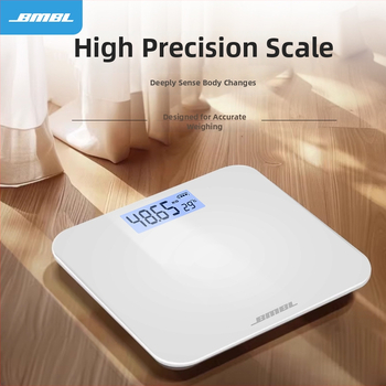 Váha na meranie telesného tuku, model S002, panel z temperovaného skla, štvorcový tvar, napájanie batériou, japonský štýl, jednoduchý, ľahký luxus