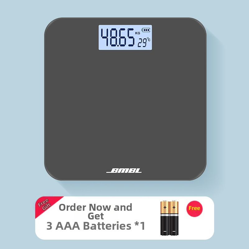 Váha na meranie telesného tuku, model S002, panel z temperovaného skla, štvorcový tvar, napájanie batériou, japonský štýl, jednoduchý, ľahký luxus