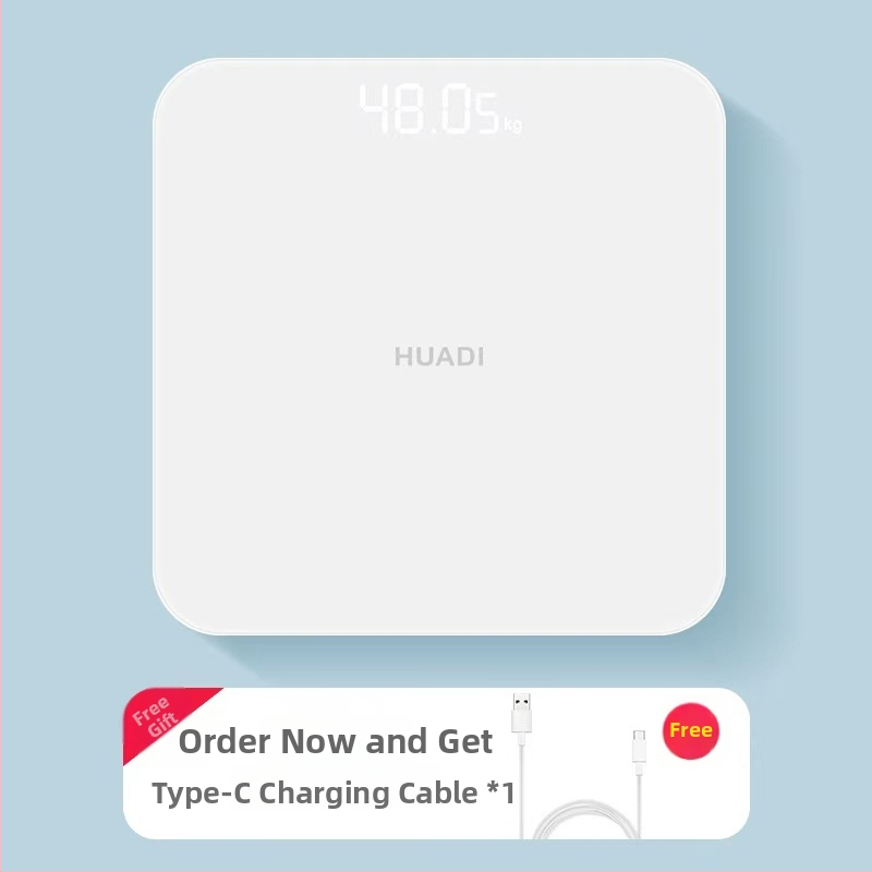 Váha na meranie telesného tuku, model S002, panel z temperovaného skla, štvorcový tvar, napájanie batériou, japonský štýl, jednoduchý, ľahký luxus