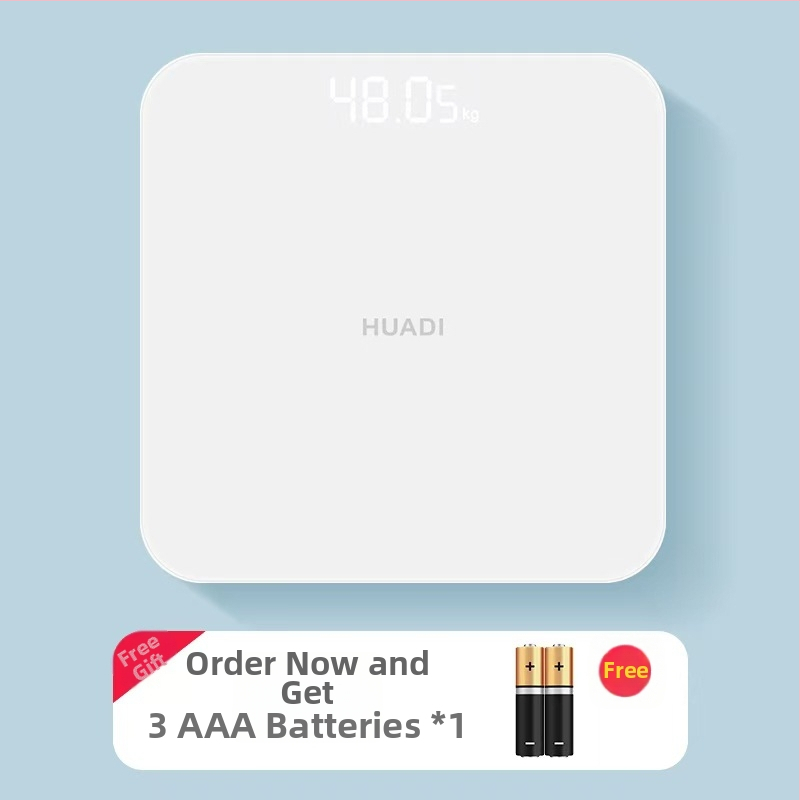 Váha na meranie telesného tuku, model S002, panel z temperovaného skla, štvorcový tvar, napájanie batériou, japonský štýl, jednoduchý, ľahký luxus
