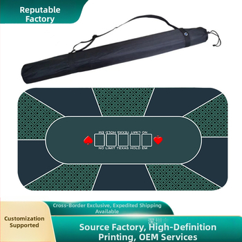 Covor de masă Texas Hold'em – Cauciuc + Pânză, Antialunecare, Cu o singură față, Transfer termic, Logo imprimat