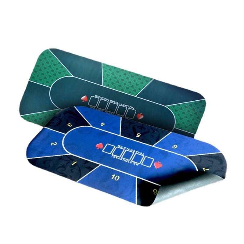 Covor de masă Texas Hold'em – Cauciuc + Pânză, Antialunecare, Cu o singură față, Transfer termic, Logo imprimat