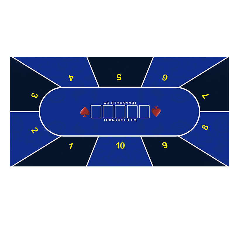 Covor de masă Texas Hold'em – Cauciuc + Pânză, Antialunecare, Cu o singură față, Transfer termic, Logo imprimat