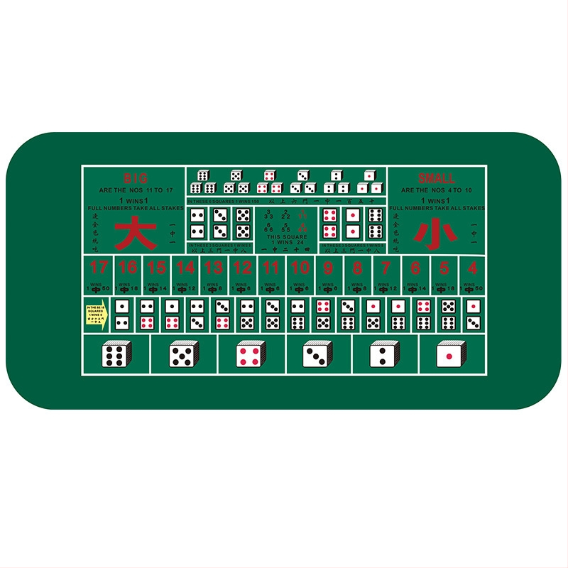 Covor de masă Texas Hold'em – Cauciuc + Pânză, Antialunecare, Cu o singură față, Transfer termic, Logo imprimat