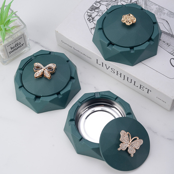 Scrumieră din plastic cu capac, design minimalist, de unică folosință, imprimare logo, posibilitate de personalizare