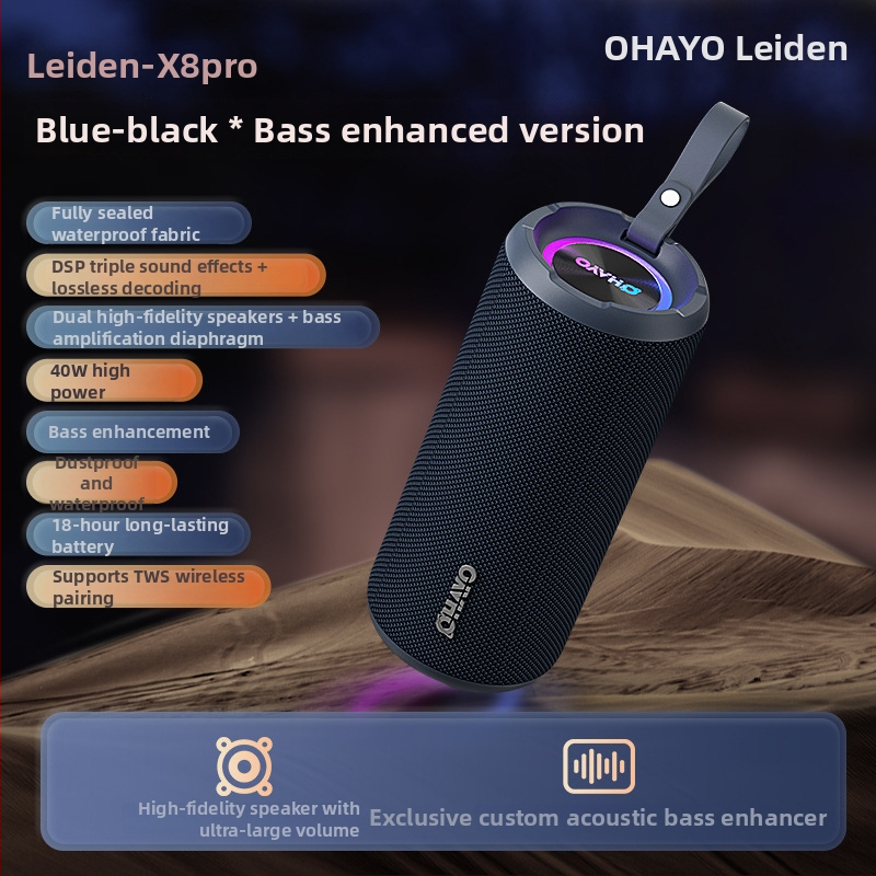 X8Pro difuzor Bluetooth portabil pentru exterior cu IPX6, 20W, baterie 6000mAh, Bluetooth 5.0, răspuns în frecvență 40 Hz–20 kHz