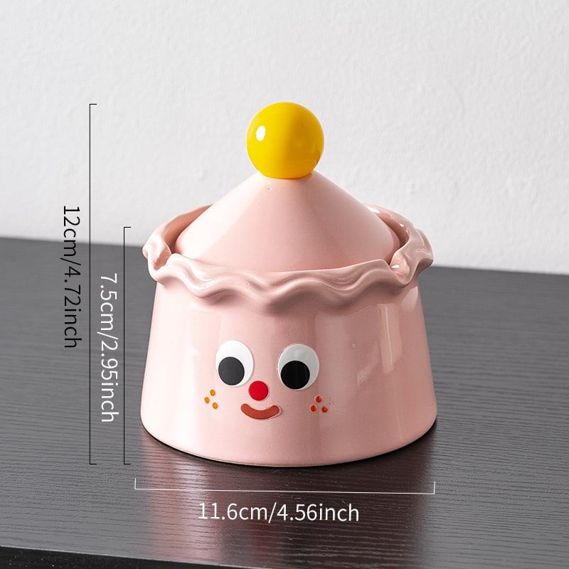 Scrumieră ceramică cu capac - Design creativ de tort, decor pentru masă de cafea, fabricat în Chaozhou