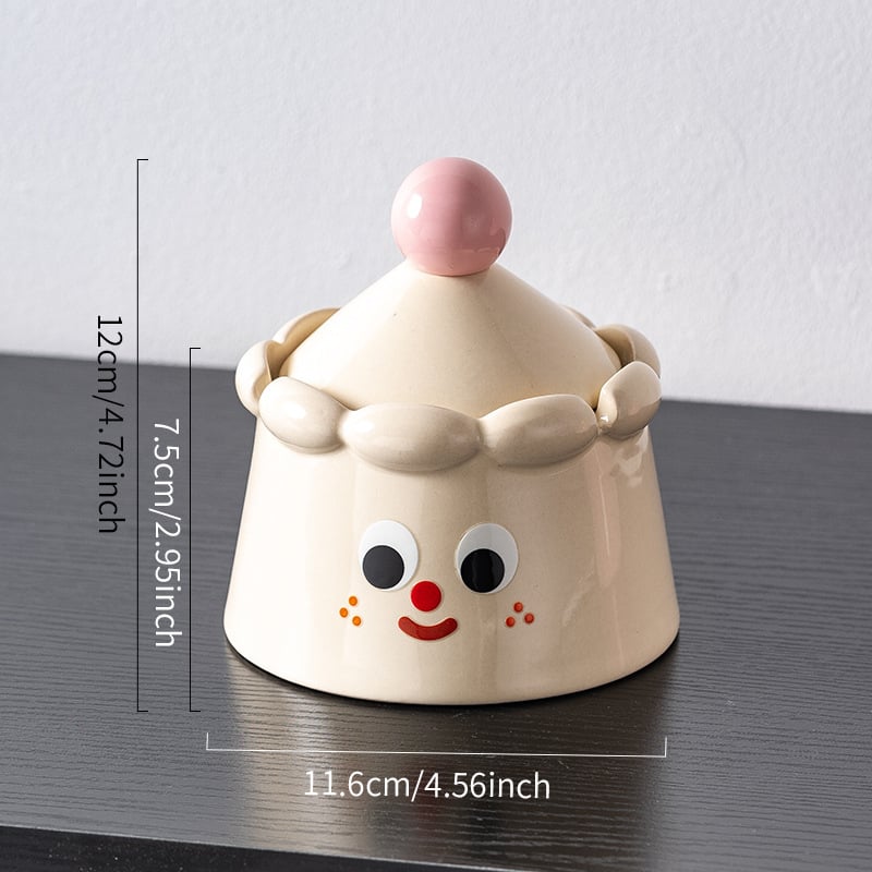 Scrumieră ceramică cu capac - Design creativ de tort, decor pentru masă de cafea, fabricat în Chaozhou