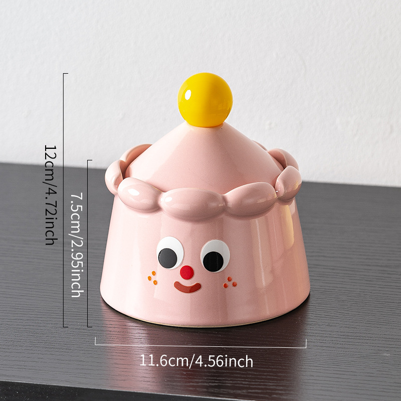 Scrumieră ceramică cu capac - Design creativ de tort, decor pentru masă de cafea, fabricat în Chaozhou