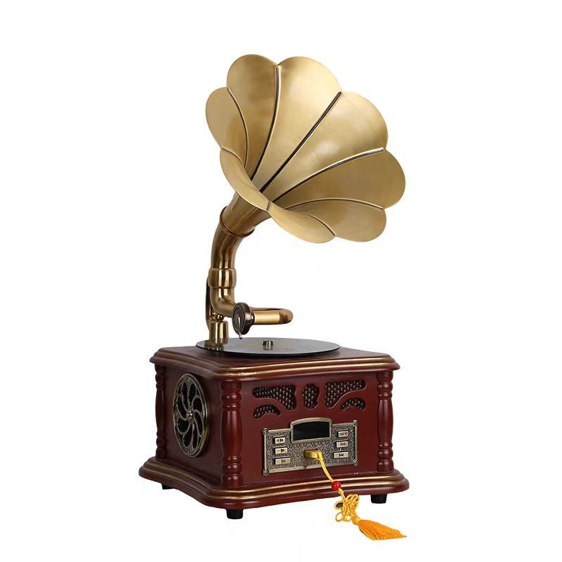 Retro gramofonski Bluetooth zvučnik, europski stil dnevnog boravka, mini gramofon – USB sučelje, Bluetooth veza, 1 zvučnik, 2000mAh baterija, metalno kućište