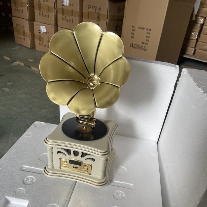 Retro gramofonski Bluetooth zvučnik, europski stil dnevnog boravka, mini gramofon – USB sučelje, Bluetooth veza, 1 zvučnik, 2000mAh baterija, metalno kućište