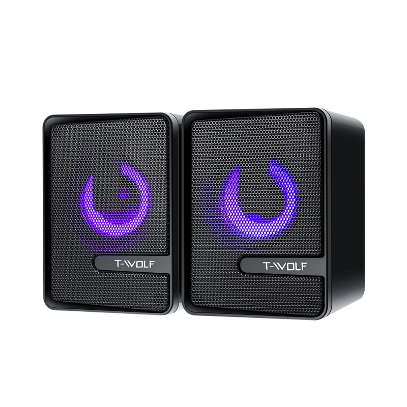 Thunderwolf S3 USB računala zvučnik s LED osvjetljenjem, 2.1-kanalni sustav, USB i 3,5 mm ulaz, 40 Hz–20 kHz, SNR ≥75 dB