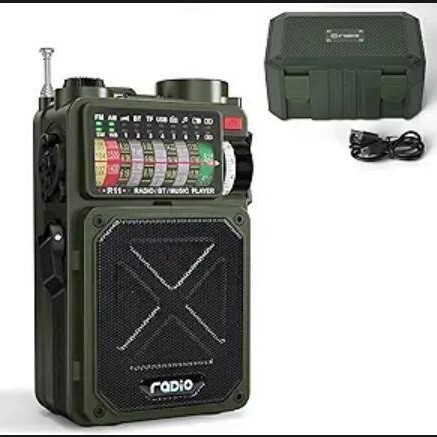 Ručno pokretano izvanredno radio s solarnim napajanjem i baterijom, Bluetooth zvučnik, SOS – za vanjsku upotrebu; IPx3, 100 Hz–20 kHz, SNR ≥75 dB