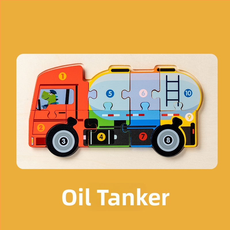 Puzzle 3D din lemn pentru copii cu vârsta 4–6 ani, marca Childish Joy