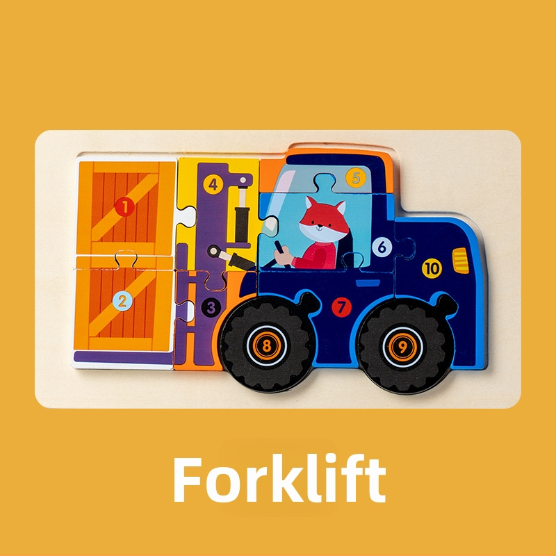 Puzzle 3D din lemn pentru copii cu vârsta 4–6 ani, marca Childish Joy