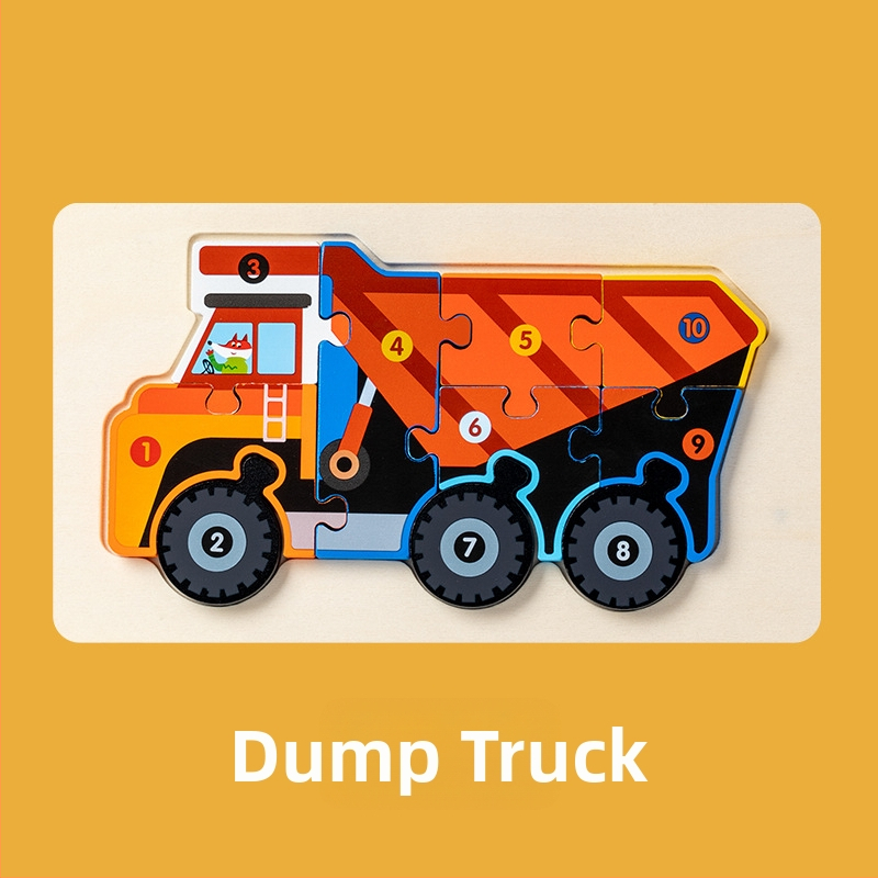 Puzzle 3D din lemn pentru copii cu vârsta 4–6 ani, marca Childish Joy