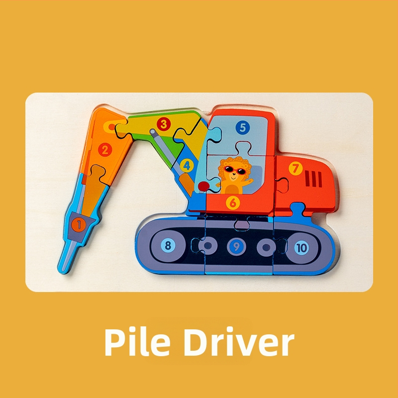 Puzzle 3D din lemn pentru copii cu vârsta 4–6 ani, marca Childish Joy