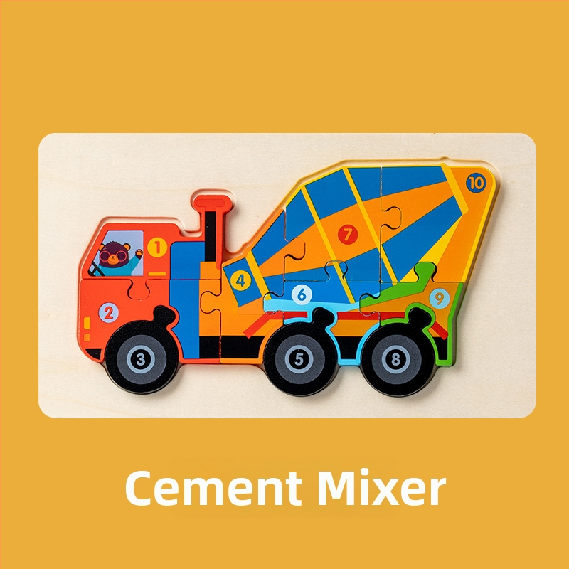 Puzzle 3D din lemn pentru copii cu vârsta 4–6 ani, marca Childish Joy