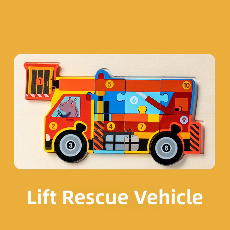 Puzzle 3D din lemn pentru copii cu vârsta 4–6 ani, marca Childish Joy