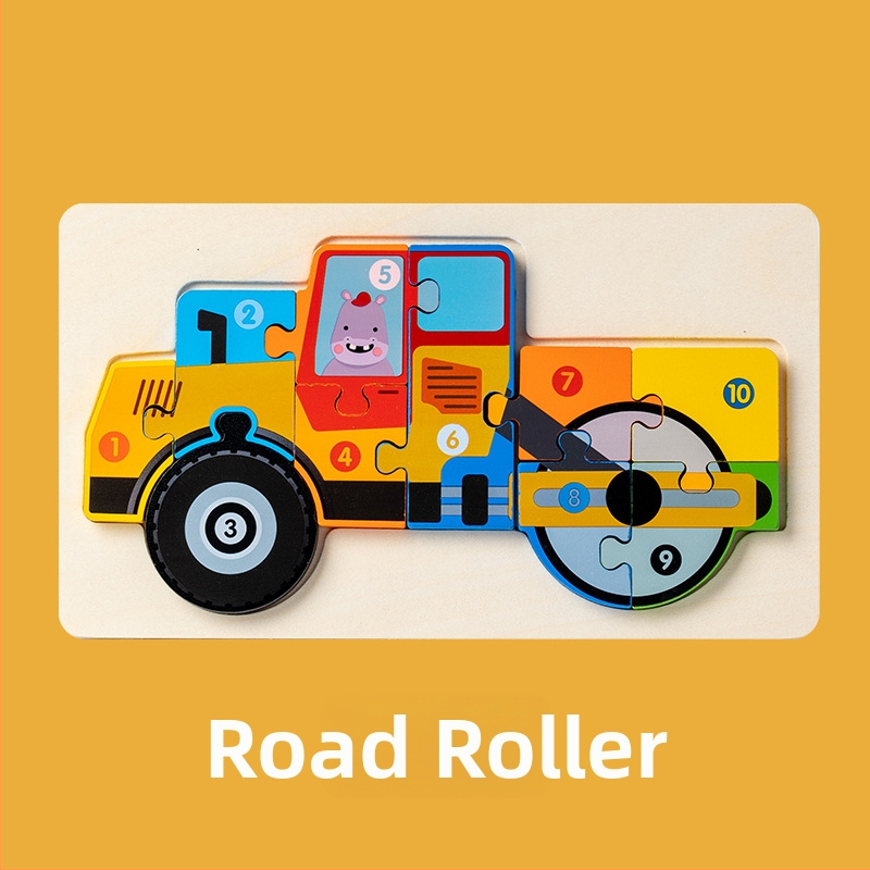 Puzzle 3D din lemn pentru copii cu vârsta 4–6 ani, marca Childish Joy