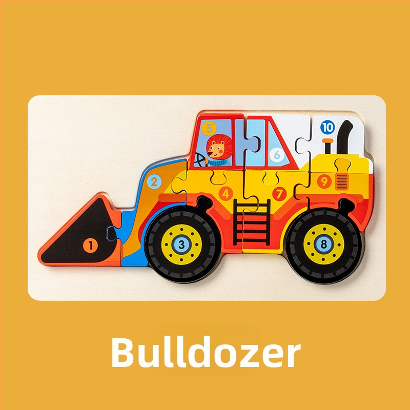 Puzzle 3D din lemn pentru copii cu vârsta 4–6 ani, marca Childish Joy