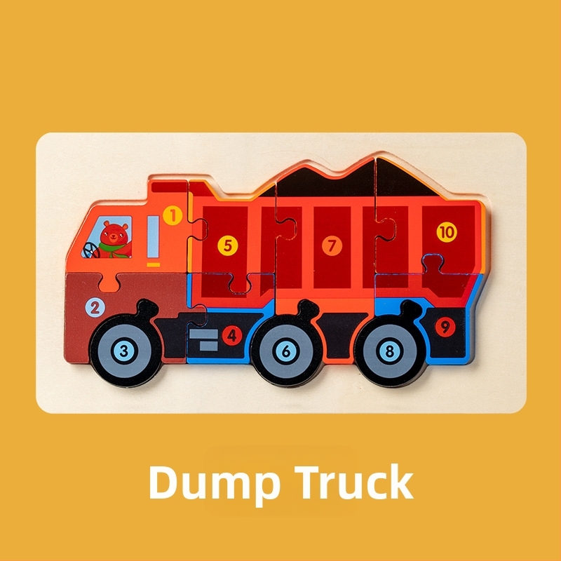 Puzzle 3D din lemn pentru copii cu vârsta 4–6 ani, marca Childish Joy