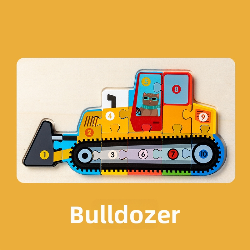 Puzzle 3D din lemn pentru copii cu vârsta 4–6 ani, marca Childish Joy