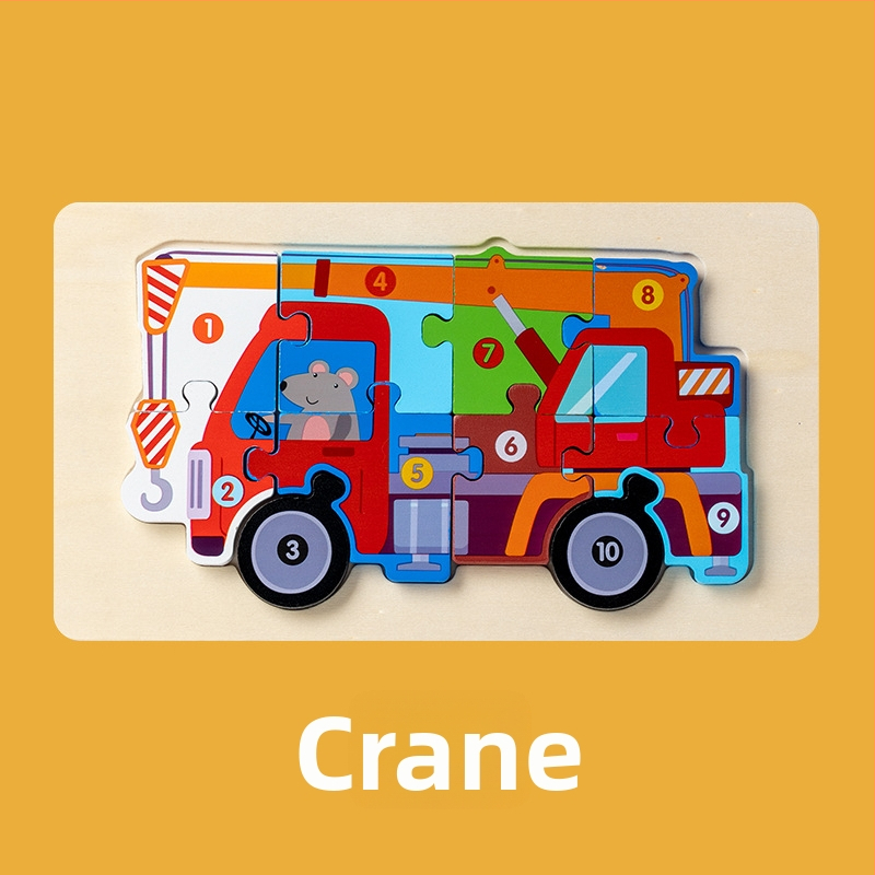 Puzzle 3D din lemn pentru copii cu vârsta 4–6 ani, marca Childish Joy