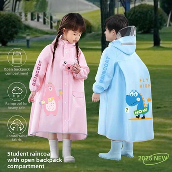 Poncho EVA pentru copii, unisex, potrivit pentru grădiniță și școală, cu logo imprimat