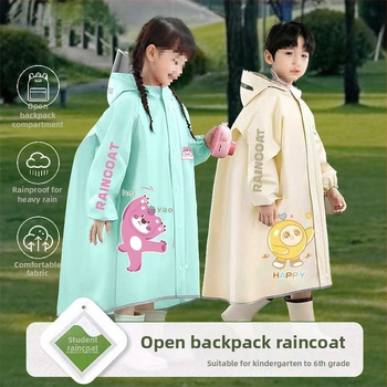 Poncho EVA pentru copii, unisex, potrivit pentru grădiniță și școală, cu logo imprimat