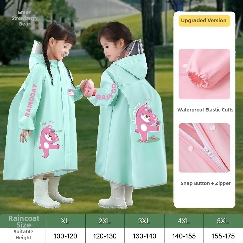 Poncho EVA pentru copii, unisex, potrivit pentru grădiniță și școală, cu logo imprimat