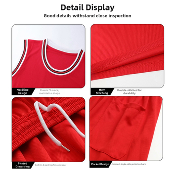 Basketbalové dresy set, bez rukávov, okrúhly výstrih, rýchloschnúca látka, 95% polyester, bežný strih
