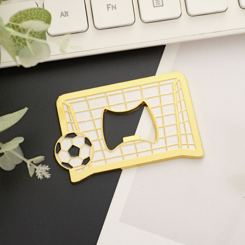 Otvarač za boce s magnetskim hladnjakom u obliku nogometne mreže - metal, mogućnost tiska logotipa, suvenir Svjetskog kupa