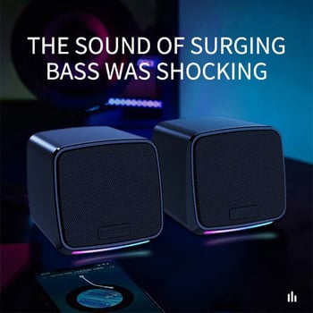 2-καναλικά USB ηχεία υπολογιστή, είσοδος 3,5 mm, ισχύς εξόδου 6W, εύρος 100 Hz-20 kHz, SNR >= 70 dB