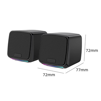 2-καναλικά USB ηχεία υπολογιστή, είσοδος 3,5 mm, ισχύς εξόδου 6W, εύρος 100 Hz-20 kHz, SNR >= 70 dB