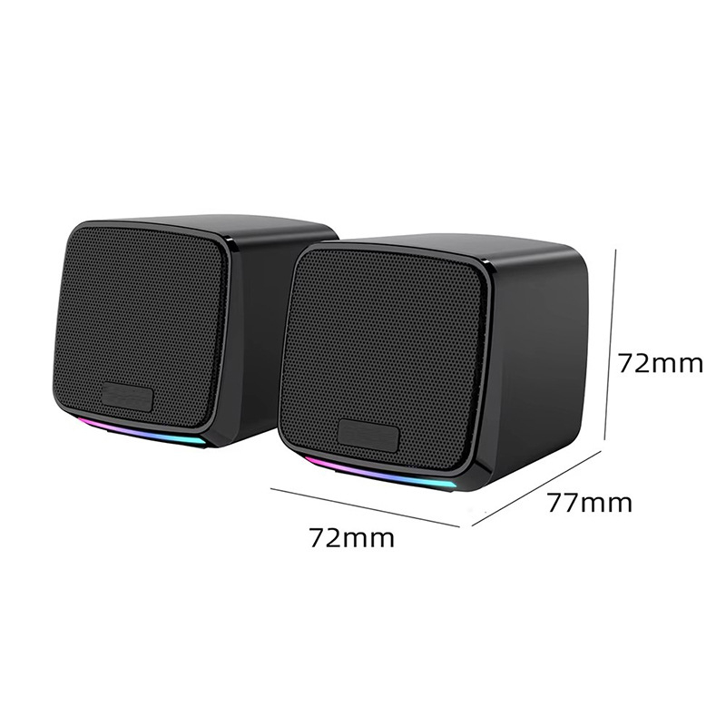 2-καναλικά USB ηχεία υπολογιστή, είσοδος 3,5 mm, ισχύς εξόδου 6W, εύρος 100 Hz-20 kHz, SNR >= 70 dB