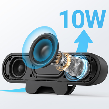 Ηχεία υπολογιστή 2.0 με USB τροφοδοσία, ισχύς 10 W, εύρος συχνοτήτων 100 Hz–20 kHz, SNR 85 dB