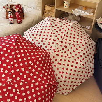 Umbrelă pliabilă Musheng pentru soare și ploaie, stil vintage, protecție UV, cadru cu 8 spițe din fibră, țesătură 190T Impact, deschidere manuală