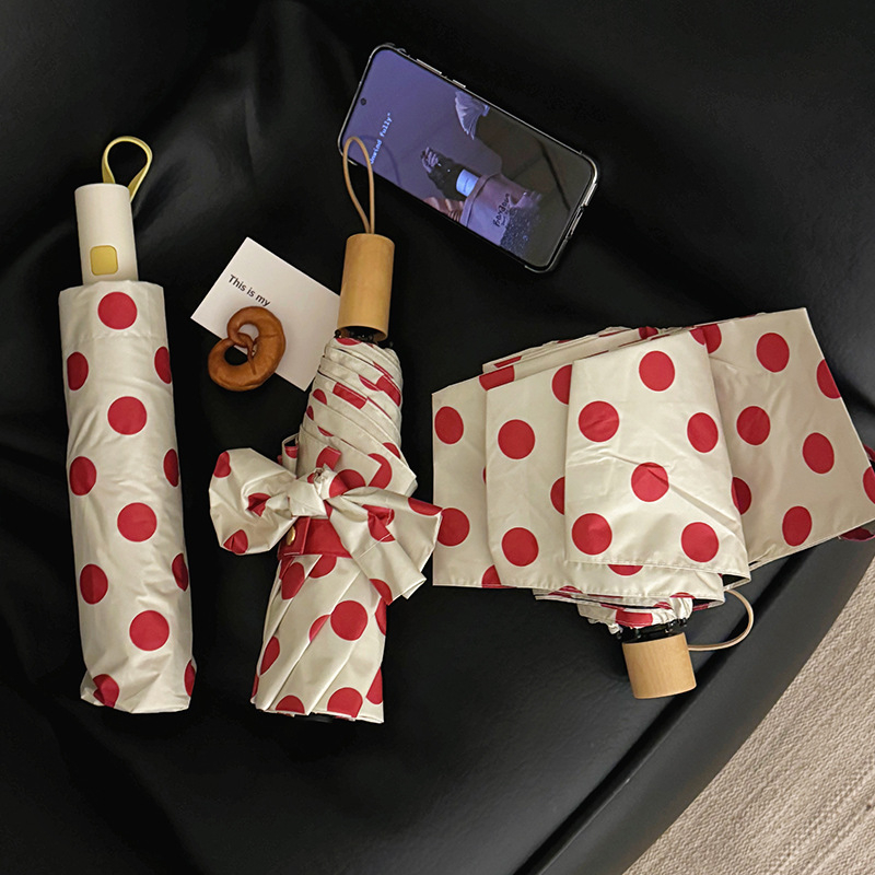 Umbrelă pliabilă Musheng pentru soare și ploaie, stil vintage, protecție UV, cadru cu 8 spițe din fibră, țesătură 190T Impact, deschidere manuală