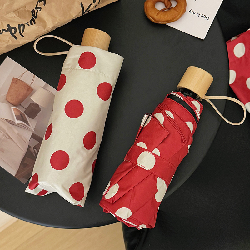 Umbrelă pliabilă Musheng pentru soare și ploaie, stil vintage, protecție UV, cadru cu 8 spițe din fibră, țesătură 190T Impact, deschidere manuală