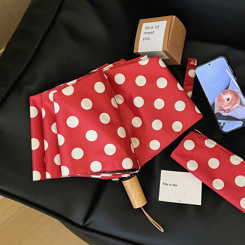 Umbrelă pliabilă Musheng pentru soare și ploaie, stil vintage, protecție UV, cadru cu 8 spițe din fibră, țesătură 190T Impact, deschidere manuală