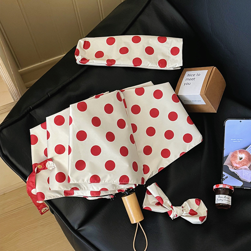 Umbrelă pliabilă Musheng pentru soare și ploaie, stil vintage, protecție UV, cadru cu 8 spițe din fibră, țesătură 190T Impact, deschidere manuală