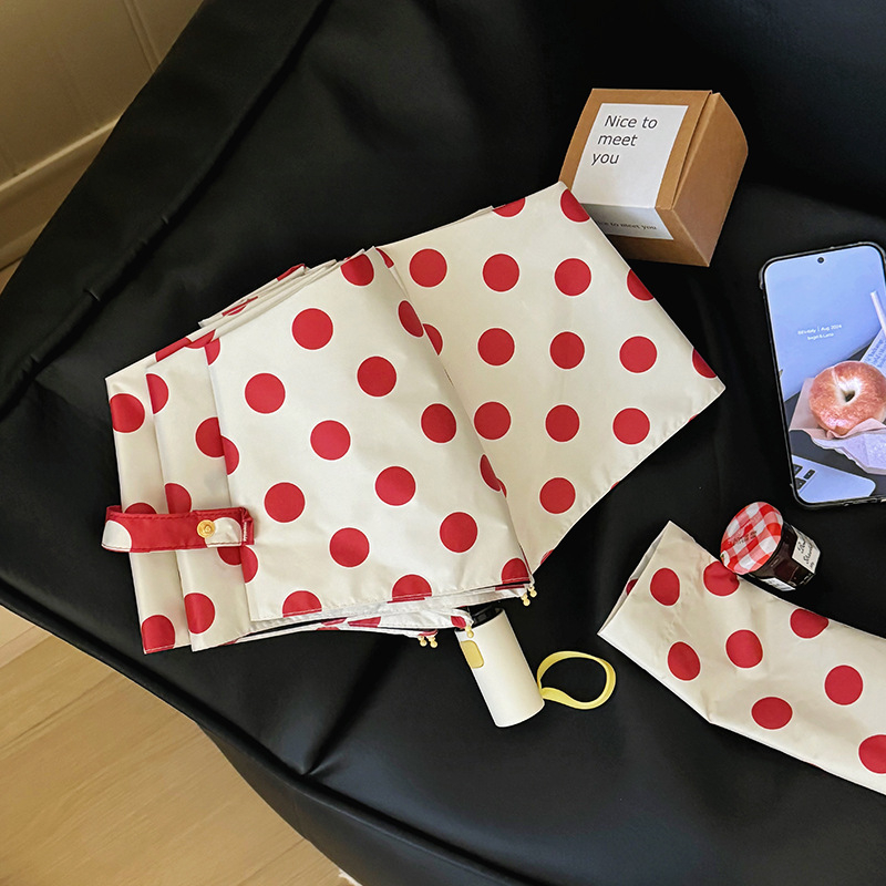 Umbrelă pliabilă Musheng pentru soare și ploaie, stil vintage, protecție UV, cadru cu 8 spițe din fibră, țesătură 190T Impact, deschidere manuală