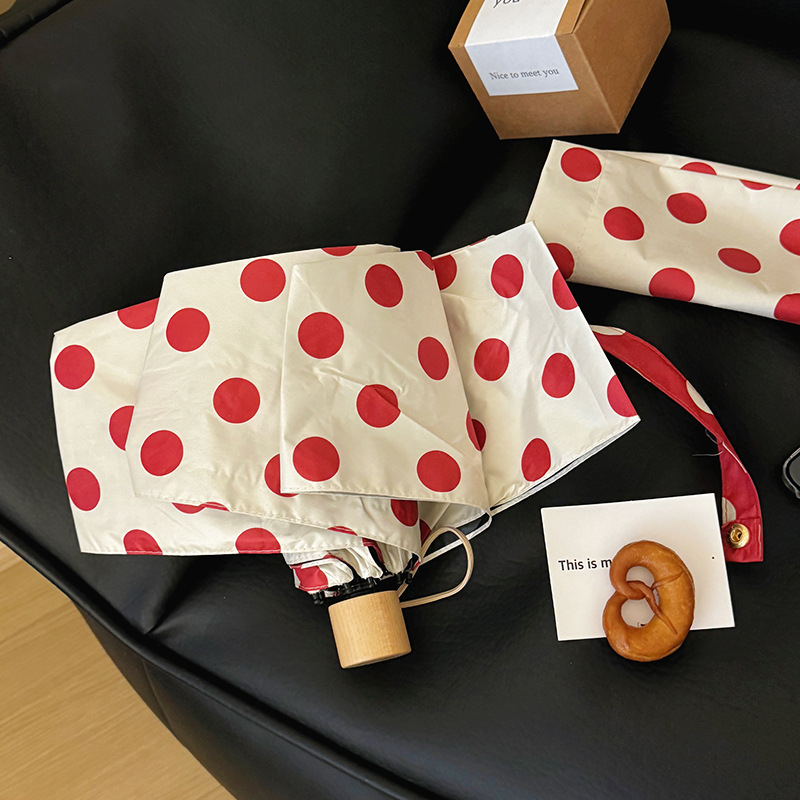 Umbrelă pliabilă Musheng pentru soare și ploaie, stil vintage, protecție UV, cadru cu 8 spițe din fibră, țesătură 190T Impact, deschidere manuală