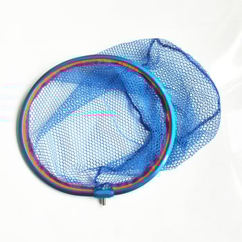 Лендинг мрежа за риболов на открито, глава от алуминиева сплав, нейлонова мрежа, дълбочина 50 см, покрита против закачане мрежа, дълбока мрежеста чанта