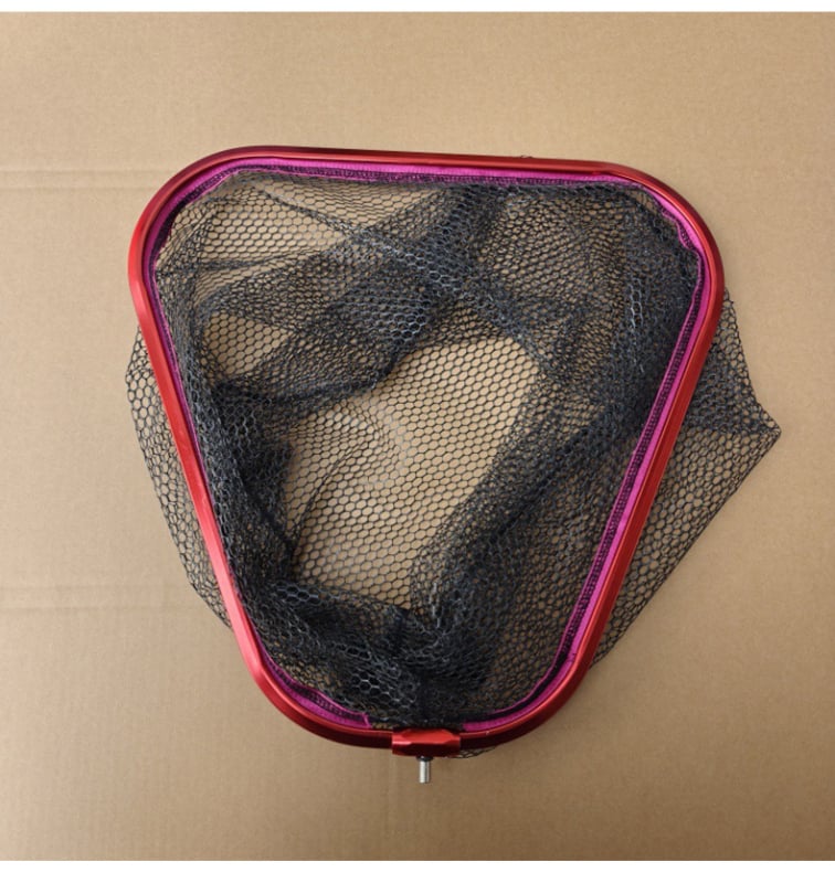 Лендинг мрежа за риболов на открито, глава от алуминиева сплав, нейлонова мрежа, дълбочина 50 см, покрита против закачане мрежа, дълбока мрежеста чанта