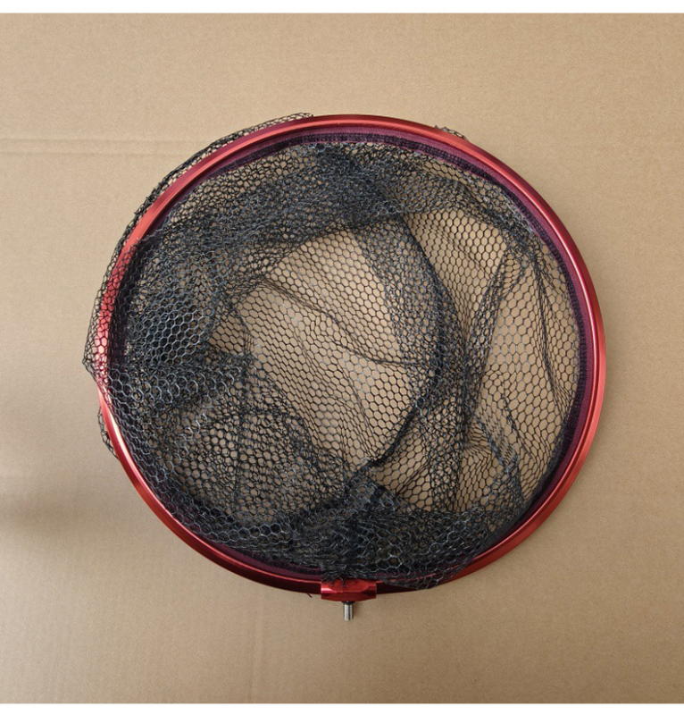 Лендинг мрежа за риболов на открито, глава от алуминиева сплав, нейлонова мрежа, дълбочина 50 см, покрита против закачане мрежа, дълбока мрежеста чанта