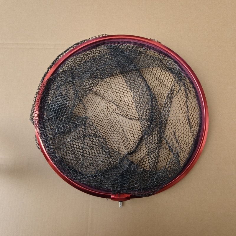Лендинг мрежа за риболов на открито, глава от алуминиева сплав, нейлонова мрежа, дълбочина 50 см, покрита против закачане мрежа, дълбока мрежеста чанта