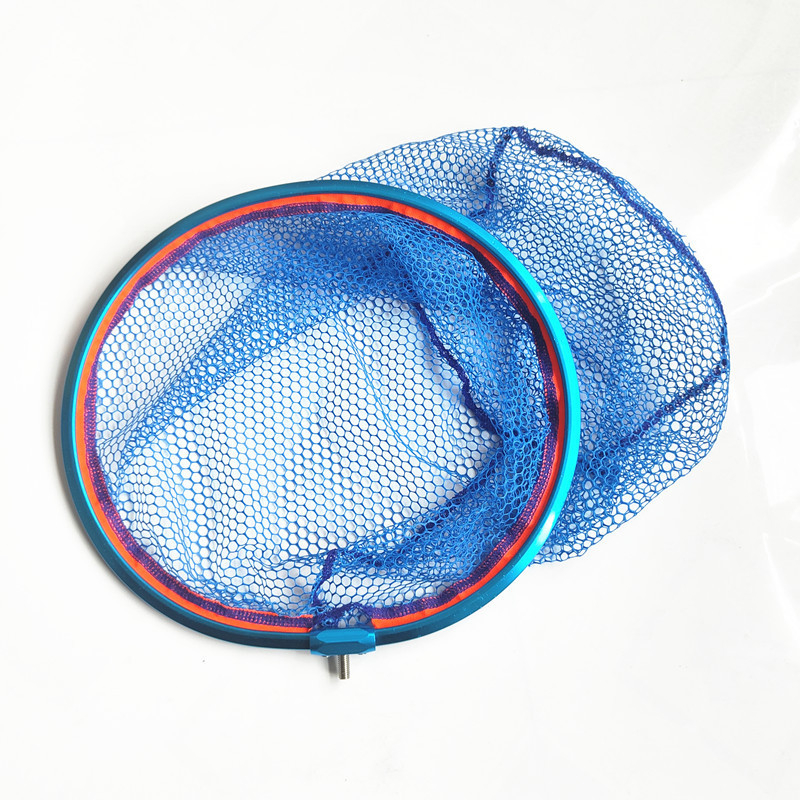 Лендинг мрежа за риболов на открито, глава от алуминиева сплав, нейлонова мрежа, дълбочина 50 см, покрита против закачане мрежа, дълбока мрежеста чанта